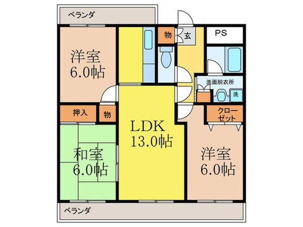 メルボルン真砂の物件間取画像